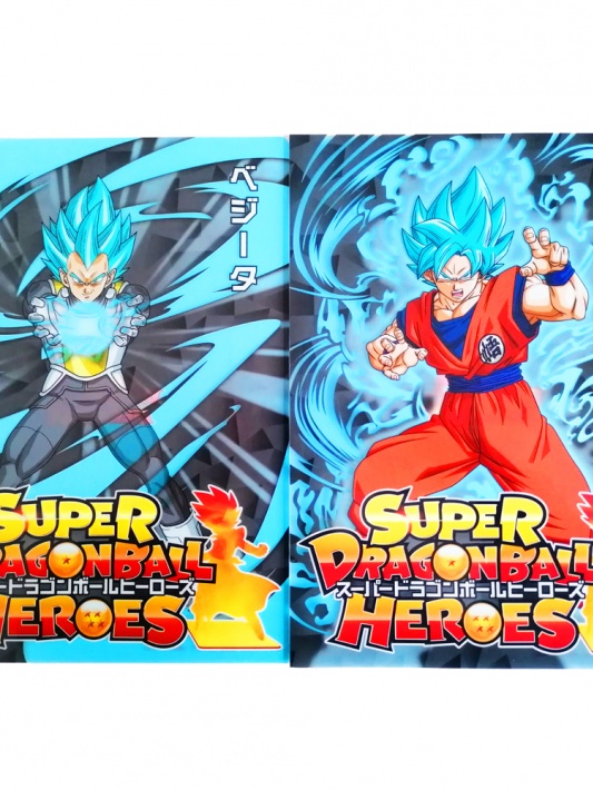 Super Dragon Ball Heroes Ichiban Kuji Set de Portafolios Vegeta SGSS + Goku SGSS